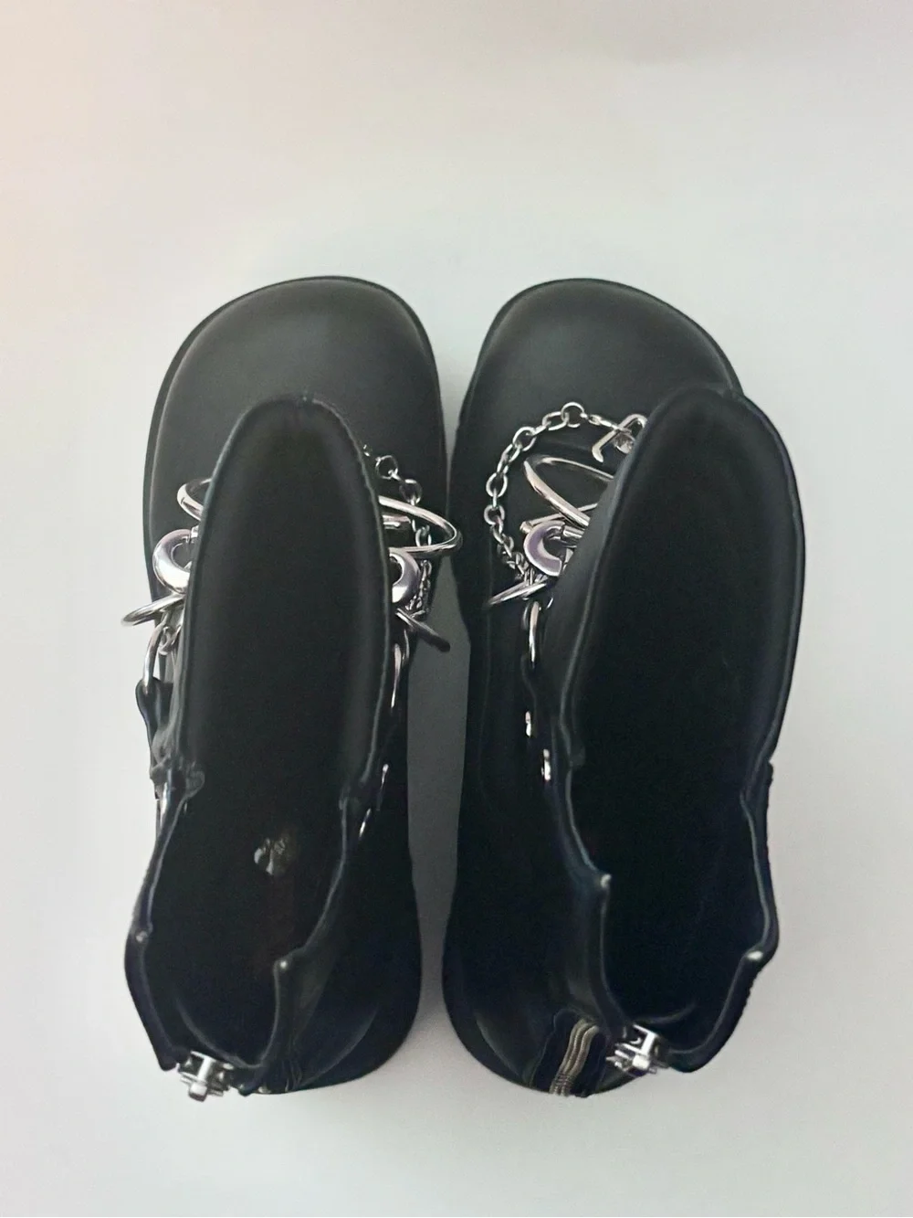 Demonia Black Ritual Chain Platform Gothic Boots
